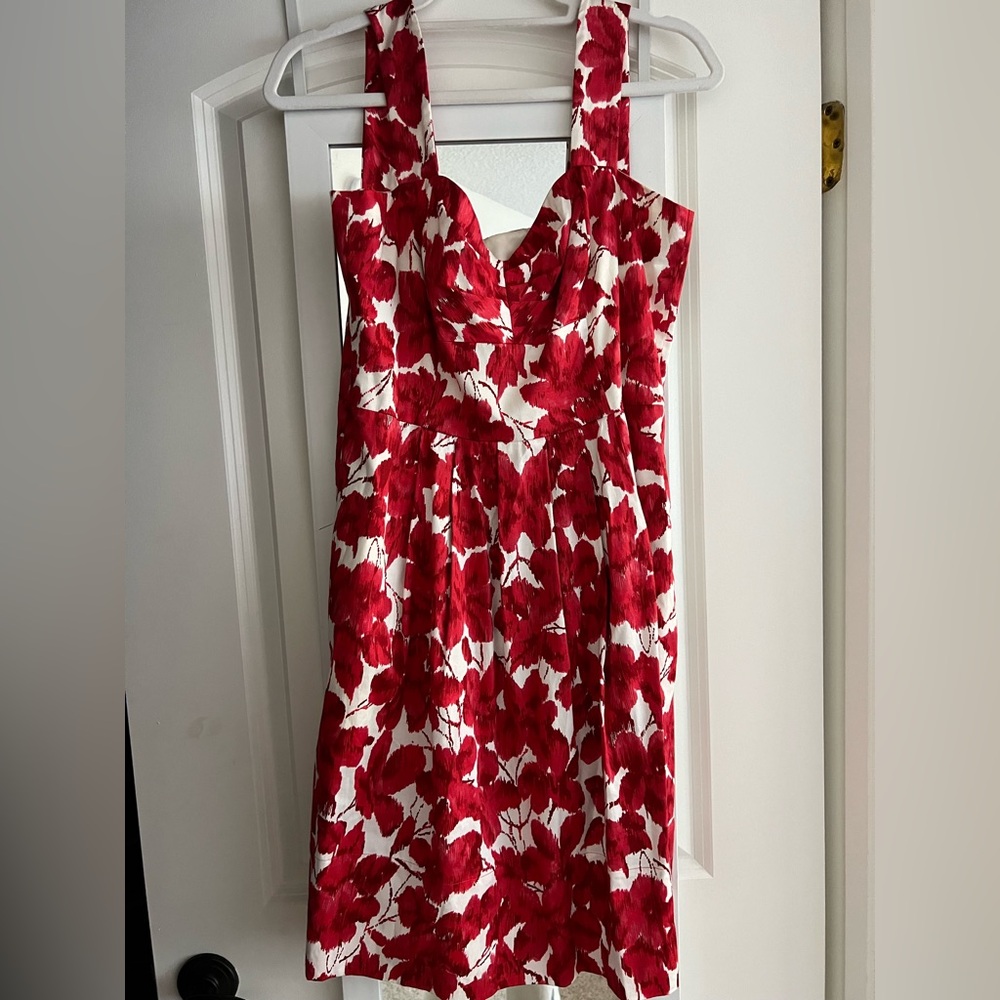 Donna Ricco Floral Red and White Dress worn once